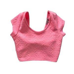 Charlotte Russe Barbie Pink Scoop Neck Crop Top Size Small